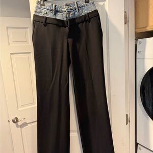 Express Denim Waistband Black Combo Trousers